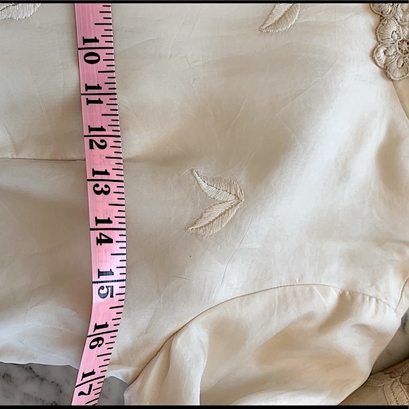 Vintage cream|taupe tonal embroidered mini dress with slight A-line size S/M - Picture 10 of 12